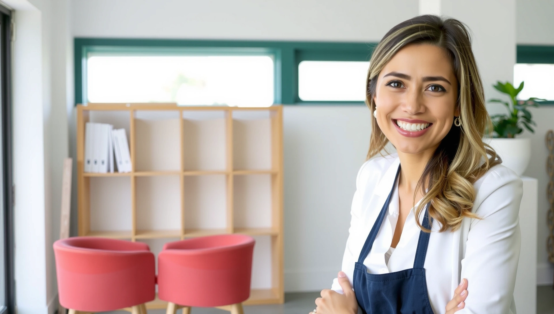 Ritratto professionale e amichevole del nutrizionista di NutriVita Italia in un ambiente luminoso e naturale.